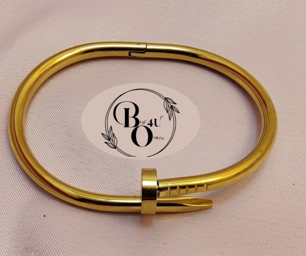 Gold Plated Cartier Nail Bracelett